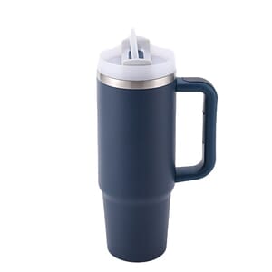 30 oz Vacuum Stainless Steel Tumbler W/ Handle & Straw