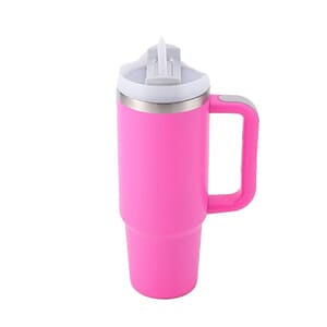 30 oz Vacuum Stainless Steel Tumbler W/ Handle & Straw