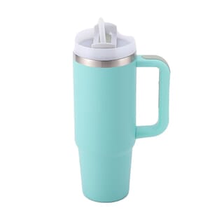 30 oz Vacuum Stainless Steel Tumbler W/ Handle & Straw