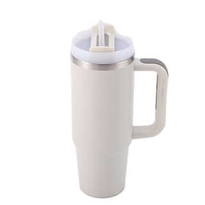 30 oz Vacuum Stainless Steel Tumbler W/ Handle & Straw