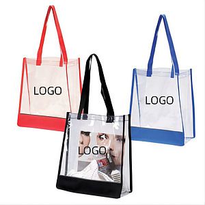Clear Tote Bag W Color Trim
