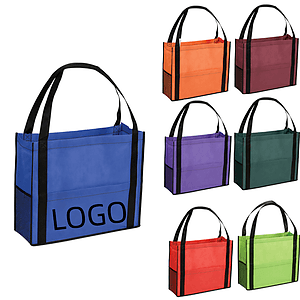 Non-Woven Tote Bag with Side Mesh Pocket