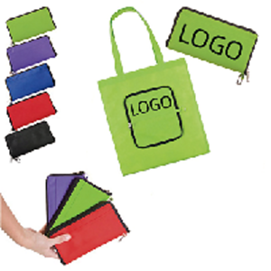 Non-woven Folding Tote Bag w Zipper