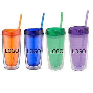 16 OZ Double-Wall Plastic Vortex Tumbler