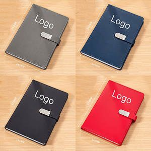 Leather Notebook W/ Oval Button