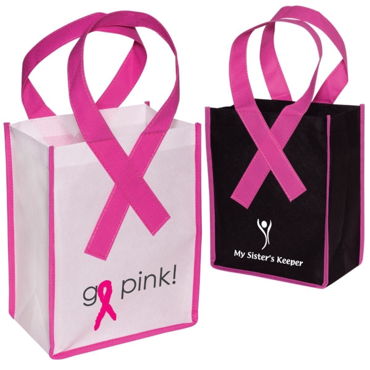 Breast Cancer Awareness Pink Grocery Tote Bag