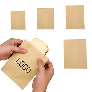 Food Grease-proof Kraft Paper Bag(7 1/16" L x 9 7/16" W x 1 3/16" H)