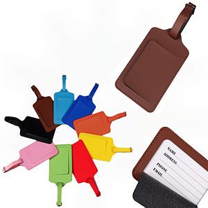 PU Leather Luggage Tag W/ Open Window