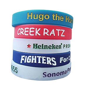 1/2" Debossed & Color Filled Silicone Bracelets