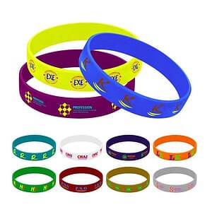 1/2" Screen Printed Silicone Bracelets
