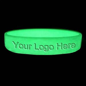 1/2" Embossed & Glow In The Dark Silicone Bracelets