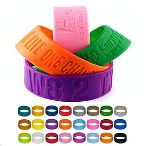 1" Debossed Silicone Bracelets