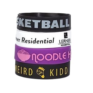 1" Embossed & Ink Filled Silicone Bracelets