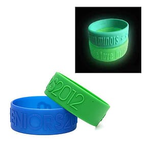 1" Embossed & Glow In The Dark Silicone Bracelets