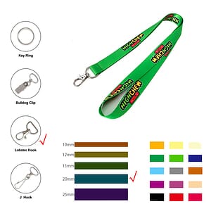 3/4" Wide Polyester Lanyard W/ Metal Lobster Hook