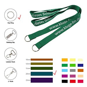 3/4" Wide Polyester Lanyard W/ Metal Key Ring