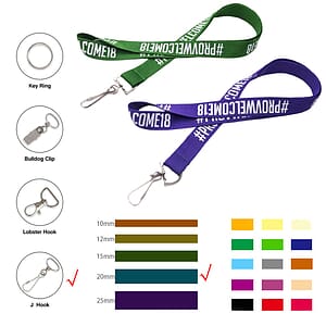 3/4" Wide Polyester Lanyard W/ Metal J Hoop