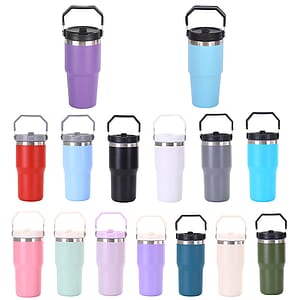 20 oz Stainless Steel Tumbler W/ Straw