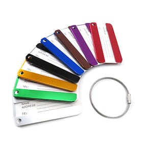 Aluminium Alloy Luggage Tag W/ Keyring