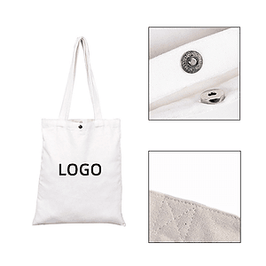Metal Button-Up Tote Bag with Shoulder Strap