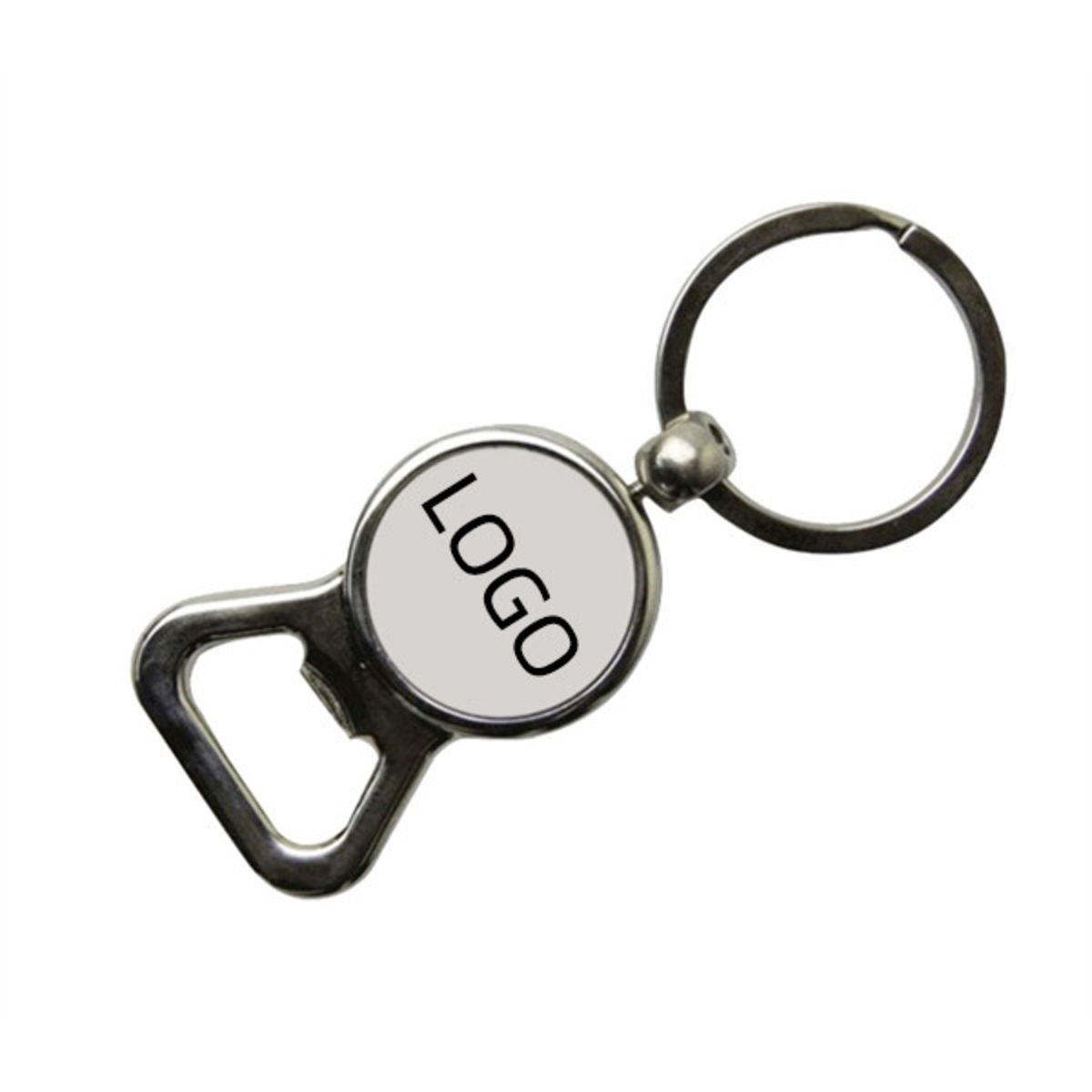 Round Metal Bottle Opener W Keyring