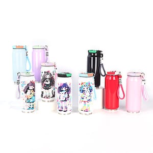 17 oz Can-Shaped Insulated Water Bottle W/ Handle Strap