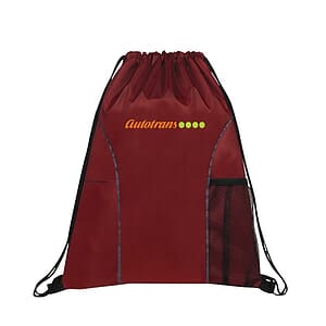 Poly Dual Front Pocket Drawstring Backpack