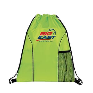 Poly Dual Front Pocket Drawstring Backpack