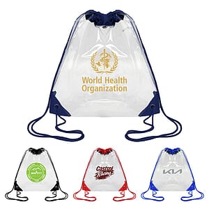 Color Trim Vinyl Drawstring Backpack