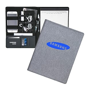 Linen Large Tech Organizer Portfolio Notebook