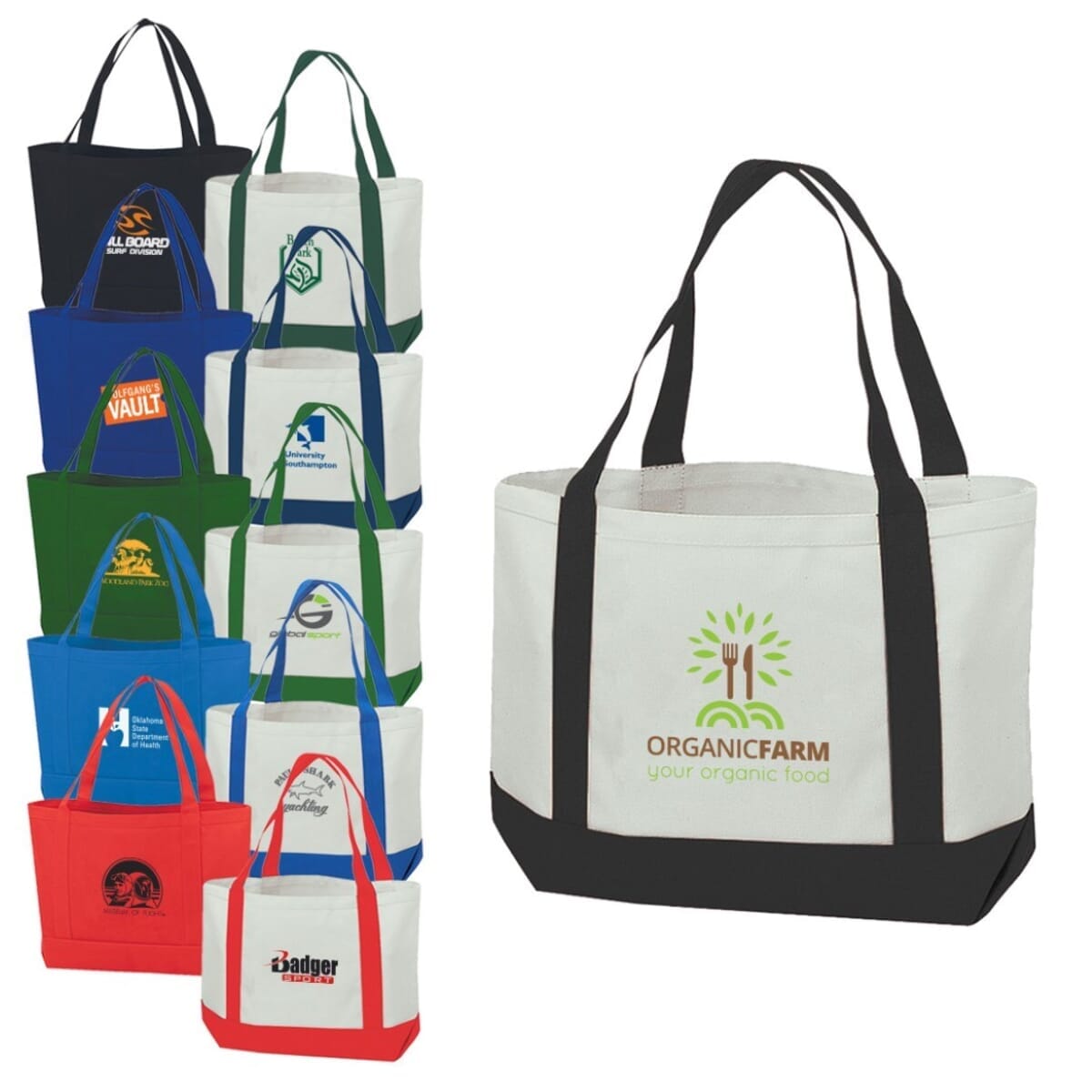 Cotton Canvas Boat Tote Bag