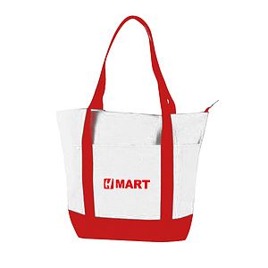Poly Multi Pocket Zipper Tote Bag