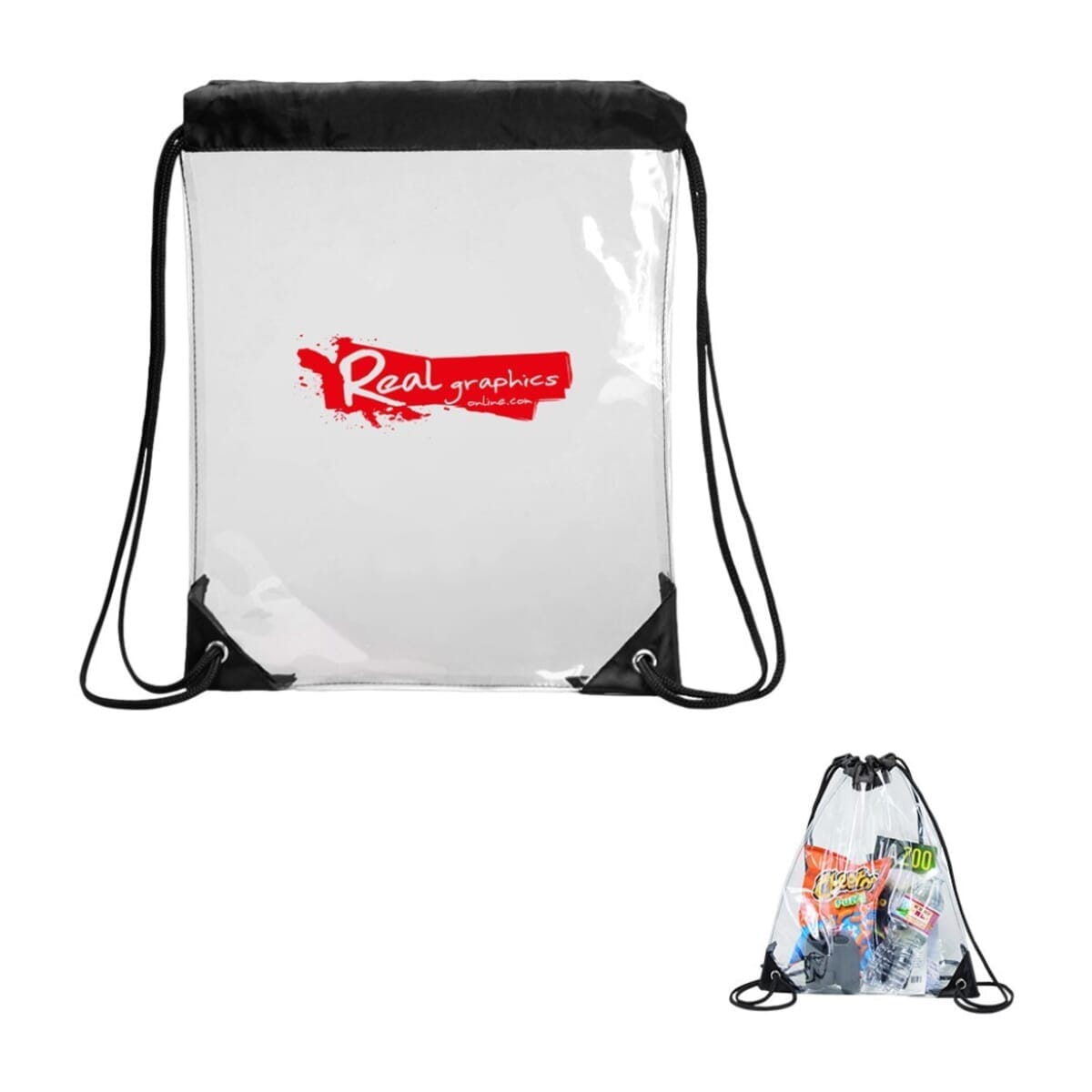 Clear Vinyl Drawstring Bag