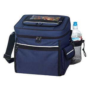 24 Pack Multi Pocket Polyester Insulated Cooler Lunch Bag
