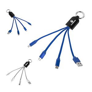 Jellyfish Style 4-in-1 Charger Keychain