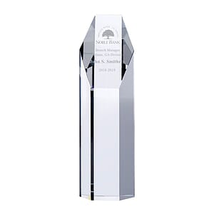 Hexagon Pillar Crystal Award (Small)