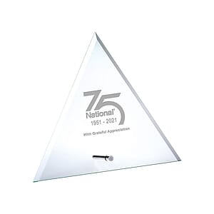 Jade Glass Triangle with Aluminum Pole Award