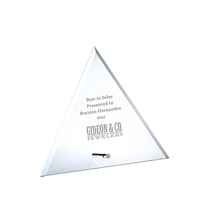 Jade Glass Triangle with Aluminum Pole Award