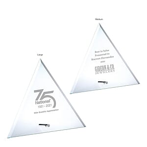 Jade Glass Triangle with Aluminum Pole Award