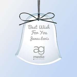 Starfire Jade Glass Bell Ornament