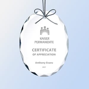 Oval Jade Glass Ornament