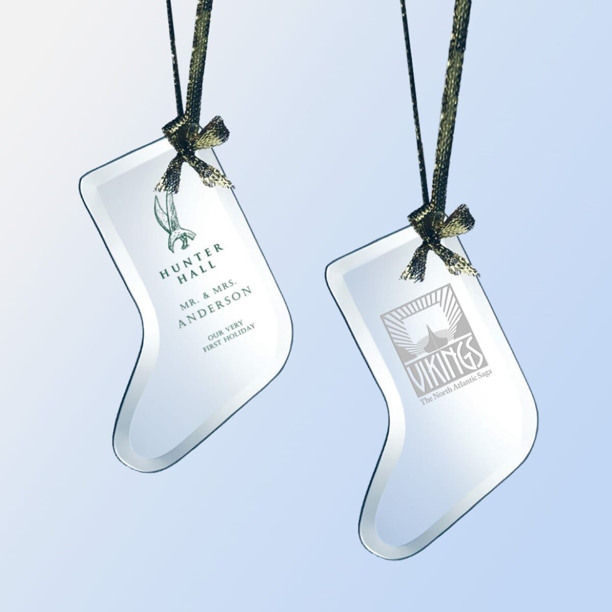 Stocking Jade Glass Ornament