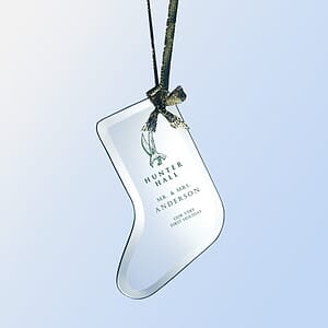 Stocking Jade Glass Ornament