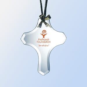 Jade Glass Cross Ornament