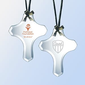 Jade Glass Cross Ornament