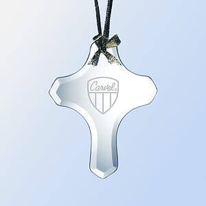 Jade Glass Cross Ornament