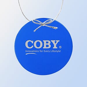 Colored Jade Glass Circle Ornament - Blue