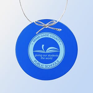 Colored Jade Glass Circle Ornament - Blue