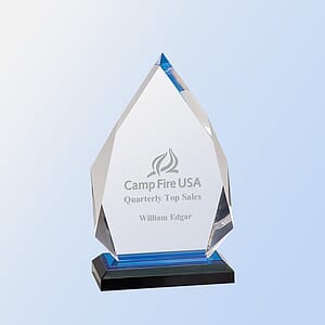 Acrylic Blue Teardrop Award