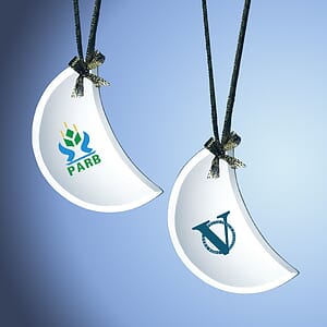 Jade Glass Moon Ornament